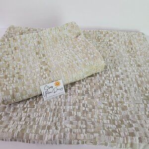 Set Of 2 Haverty's Tweed Beige & White Throw Pillow Covers Zippers 20"x16"《840》M